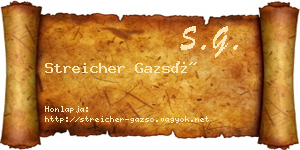 Streicher Gazsó névjegykártya